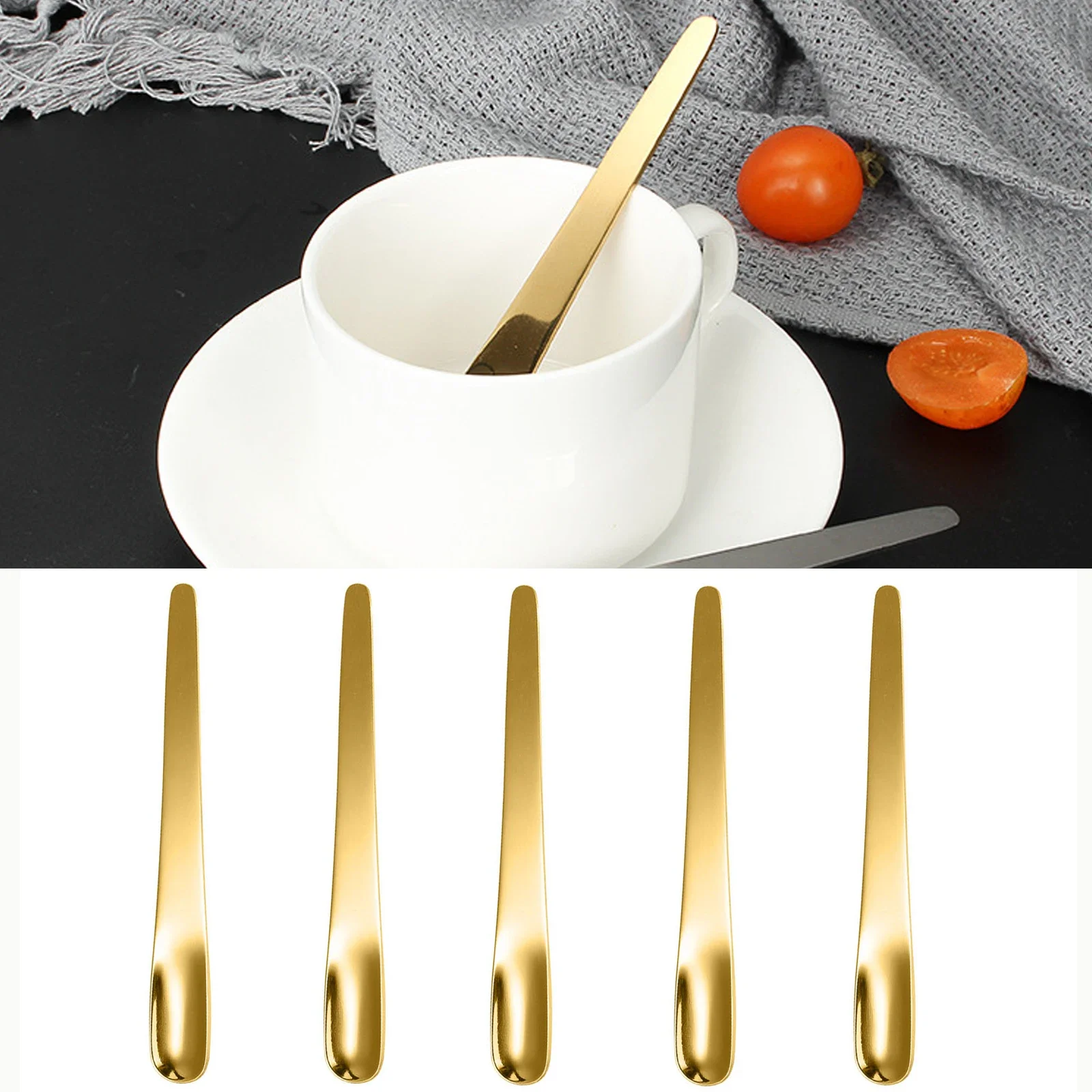 Kitchen Appliances Commercial - 5PCS Coffee Spoon Stainless Steel Flat