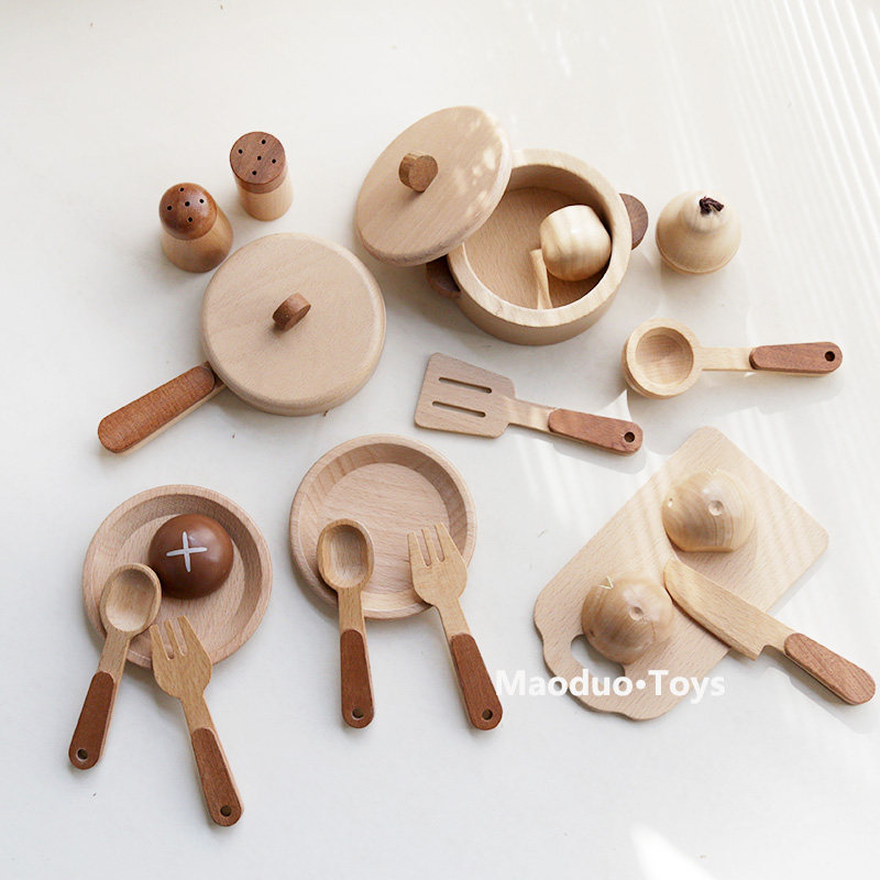 Kitchen Appliances Set - Maoduo Toys Beech Wooden Kids Kitchen