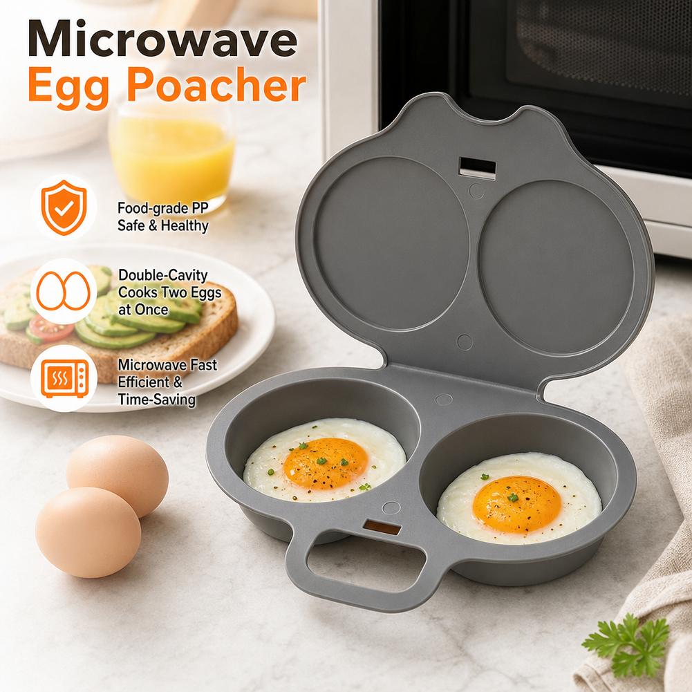 Egg Cooker Rapid - Microwave Egg Poacher 2 Cavity Food