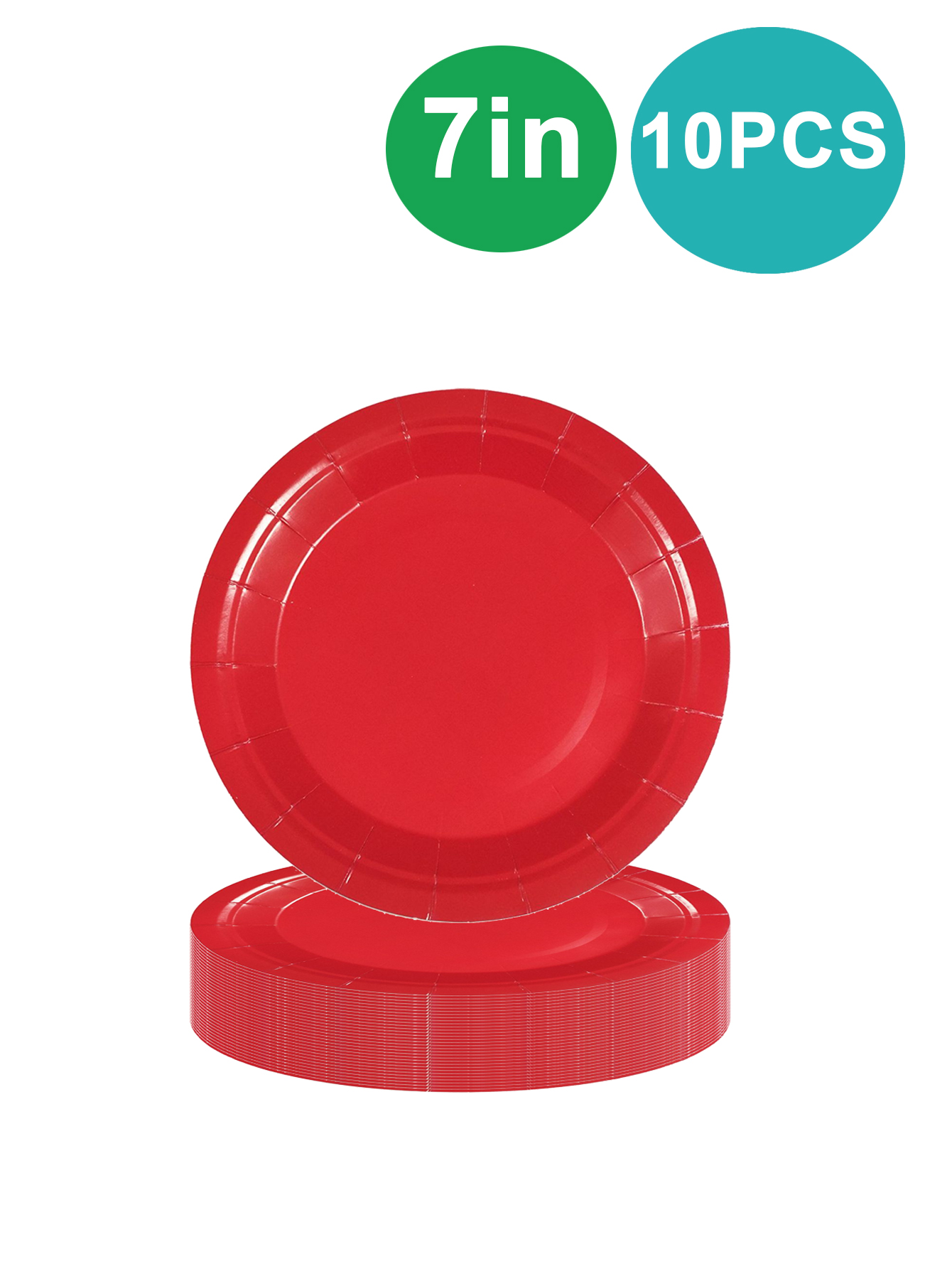 Kitchen Appliances Set - Red Disposable Tableware Set, 7/9 Inch