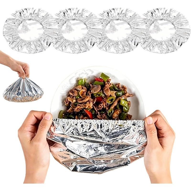 Kitchen Appliances Gift - 10-50Pcs Reusable Aluminum Foil Bowl Cover