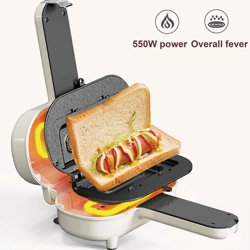 Sandwich Press Grill - 550W Electric Sandwich Machine Portable Breakfast