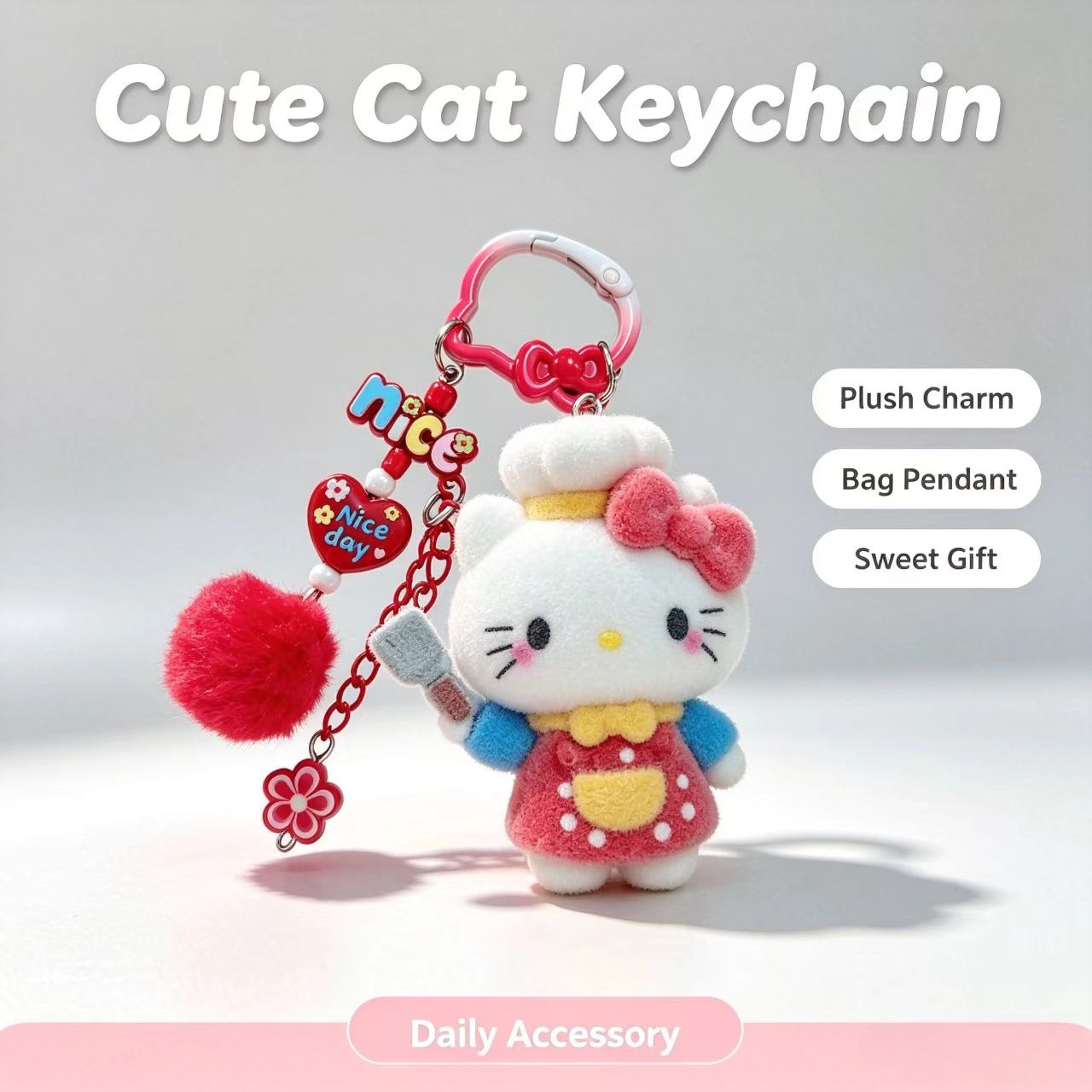 Fashion Flocked Cat Keychain C - Kitchen Appliances Gift recension och pris