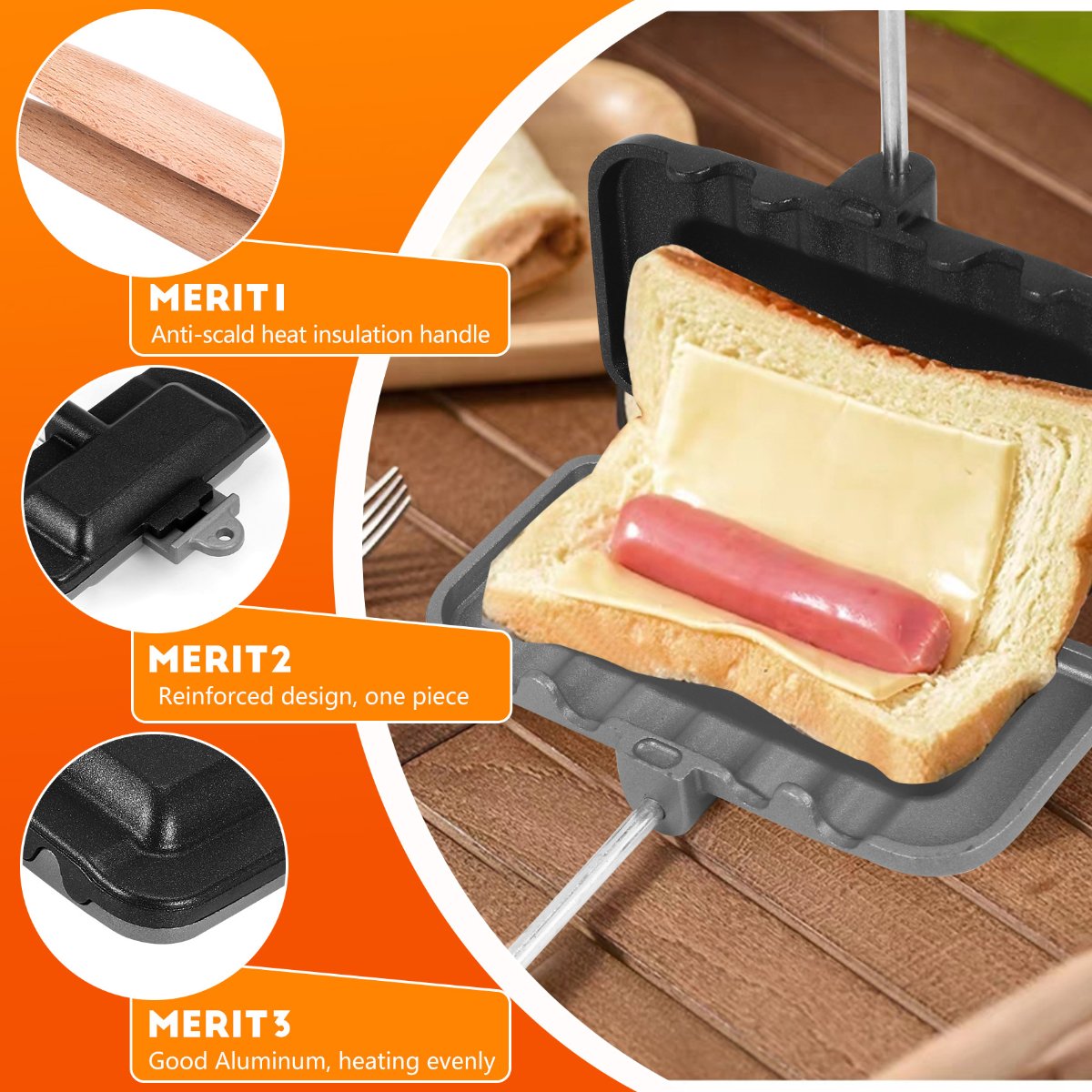 ABUD-Double-Sided Sandwich Bak - Sandwich Press Grill recension och pris