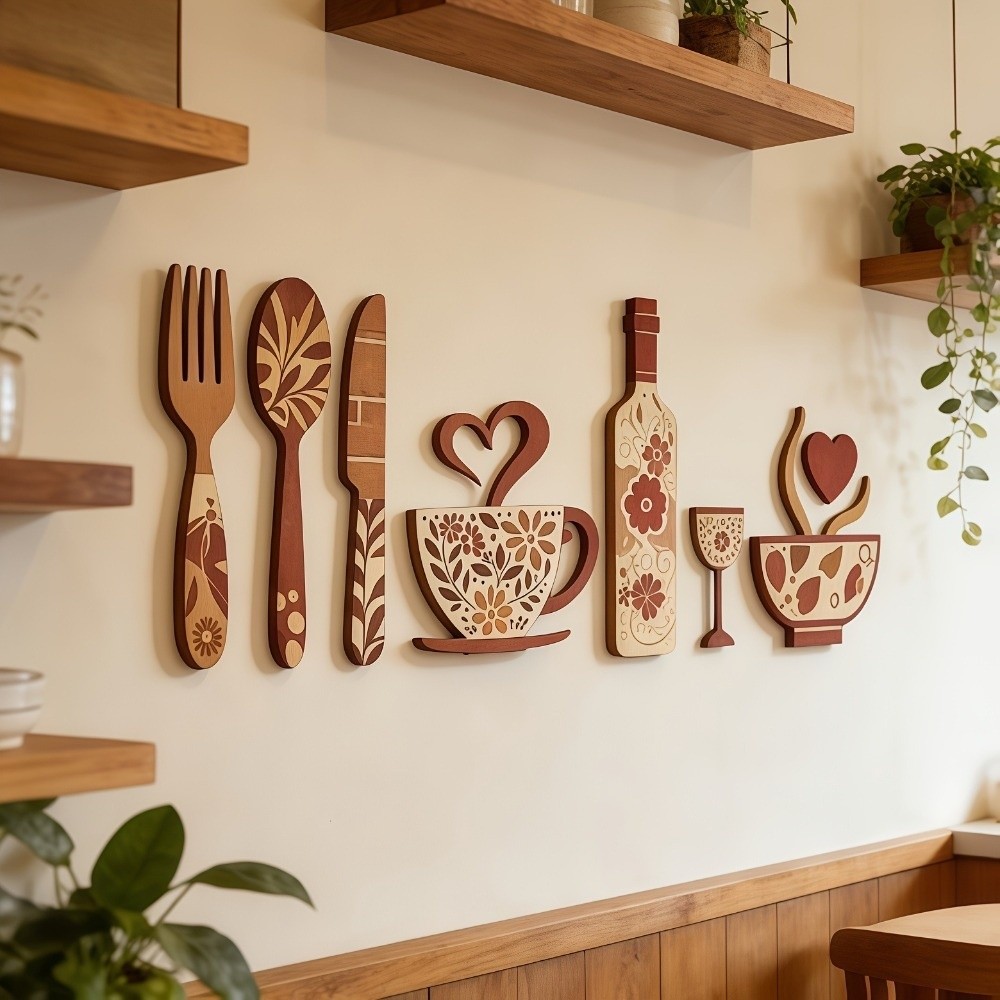 Vintage Wood Floral Kitchen Ut - Kitchen Appliances Set recension och pris