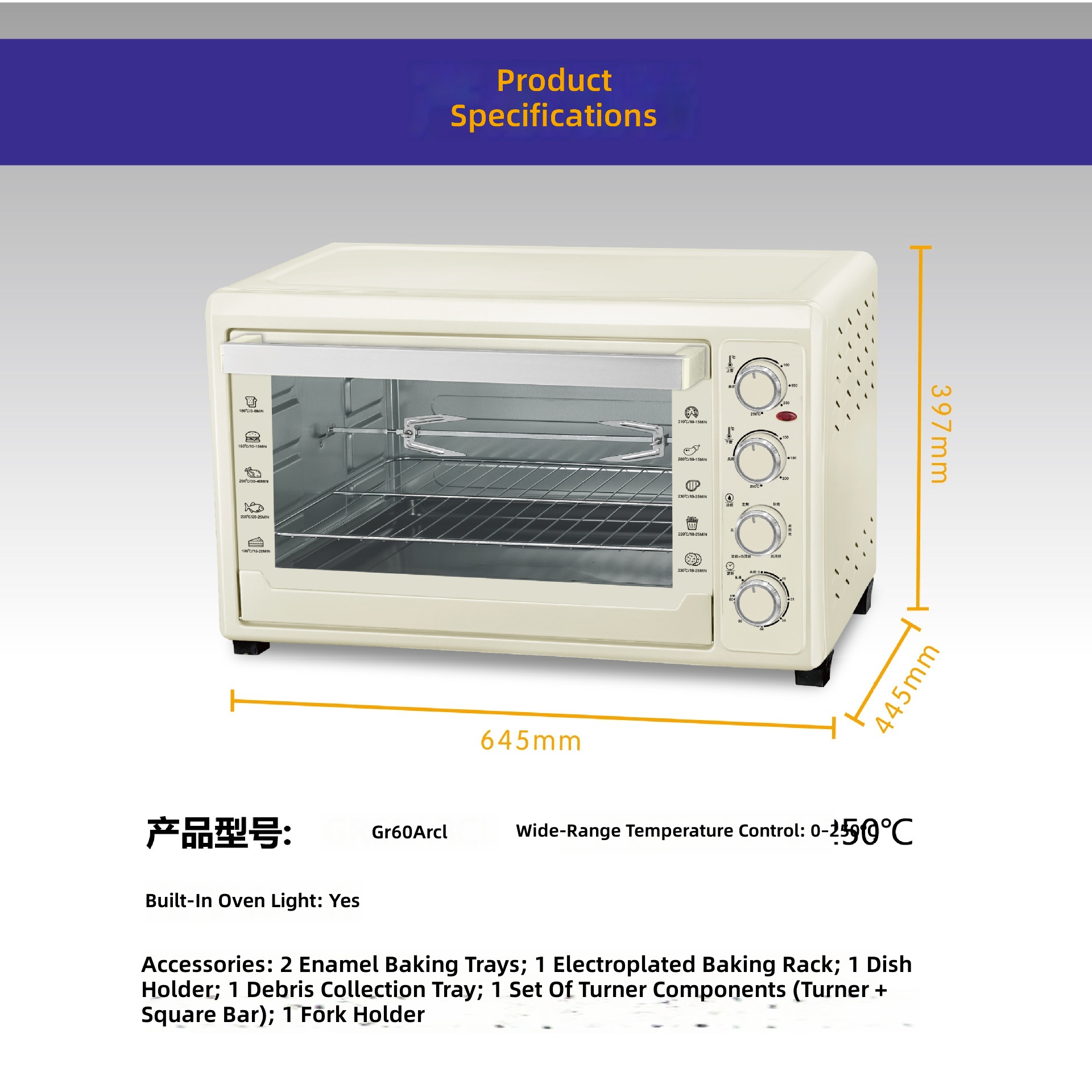 Electric Oven 60L, 4-Tier Baki - Kitchen Appliances Ideas recension och pris